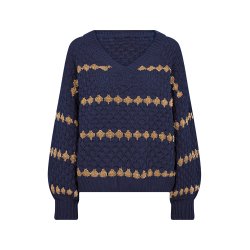 8651-60 Bano Blouse stripe kni