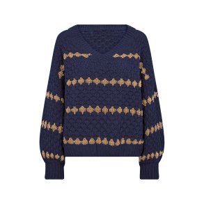 8651-60 Bano Blouse stripe kni