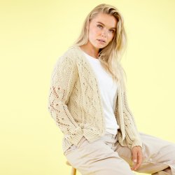 3322 Openwork V-neck cardigan