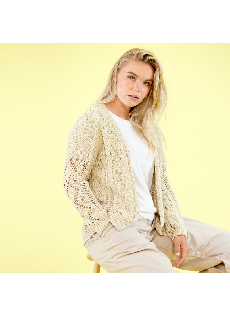 3322 Openwork V-neck cardigan