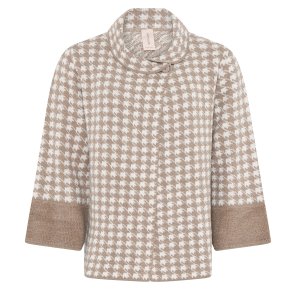 3503 Checked wool cape cardiga