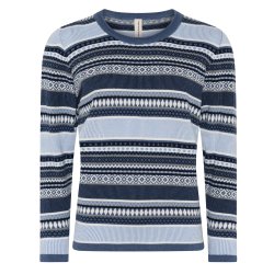 3544 Multi jaquard o-neck pull