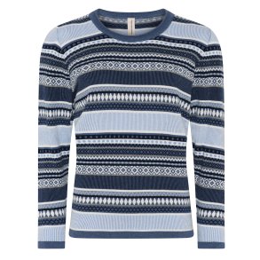 3544 Multi jaquard o-neck pull