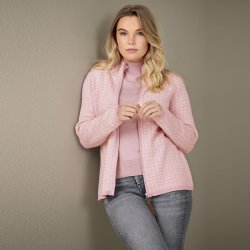 3164 Jaquard zipped cardigan