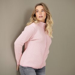 3164 Jaquard zipped cardigan