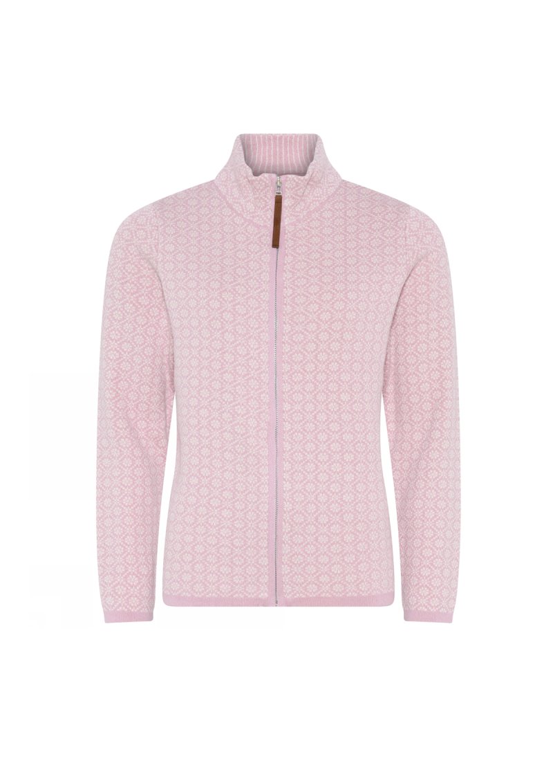 3164 Jaquard zipped cardigan