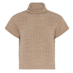 3328 Openwork short sleeve Top