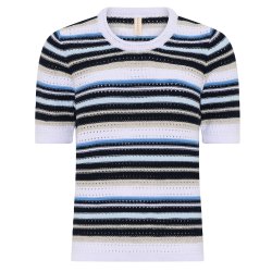 3372 Openwork striped t-shirt