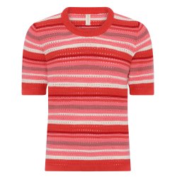 3372 Openwork striped t-shirt