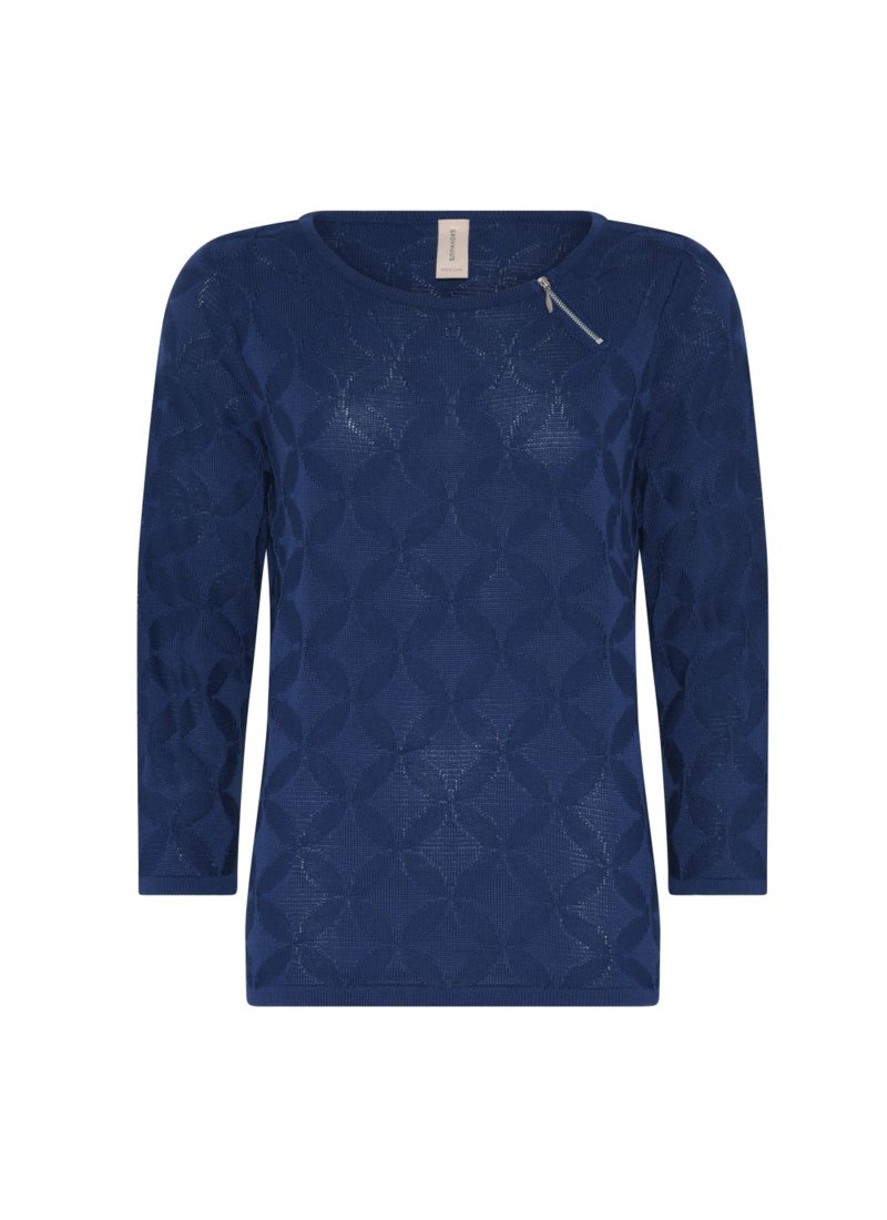 3421 o-neck pullover w. zip ef