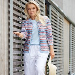 3434 Jaquard buttoned cardigan