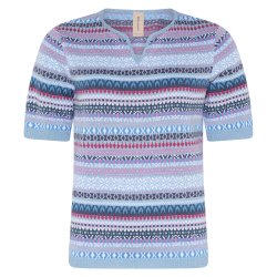 3464 Jaquard special V-neck bl