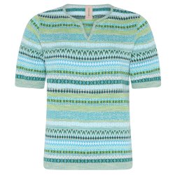 3464 Jaquard special V-neck bl