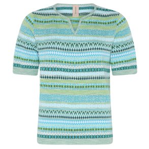 3464 Jaquard special V-neck bl