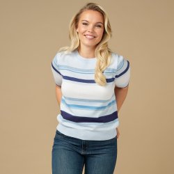3466 Striped O-neck blouse