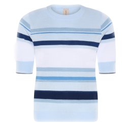 3466 Striped O-neck blouse