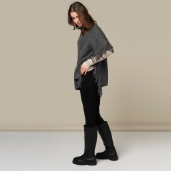 3501 Fashion poncho w. fringee