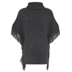 3501 Fashion poncho w. fringee
