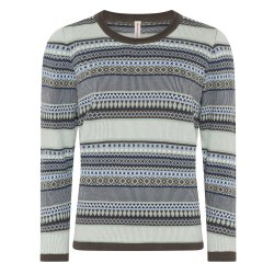 3544 Multi jaquard o-neck pull