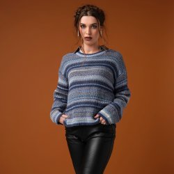 3613 Multi yarn o-neck pullove