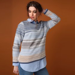 3626 O-neck mix colour pullove