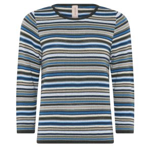 3637 Striped 3/4 sleeve pullov