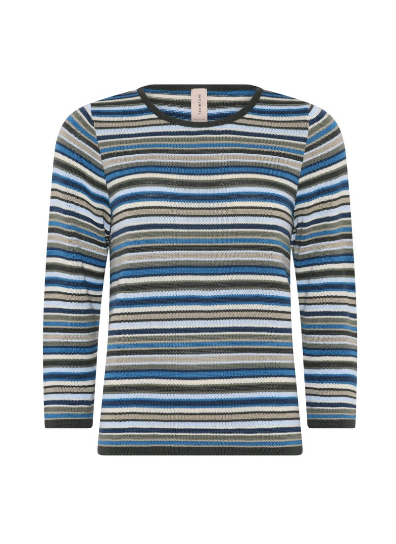 3637 Striped 3/4 sleeve pullov