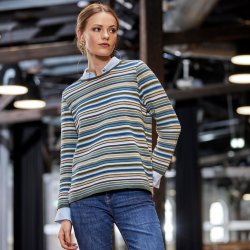 3637 Striped 3/4 sleeve pullov