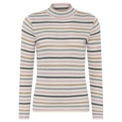 3664 Striped ribknit pullover