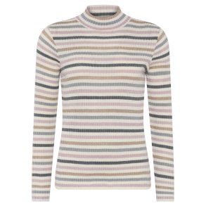 3664 Striped ribknit pullover