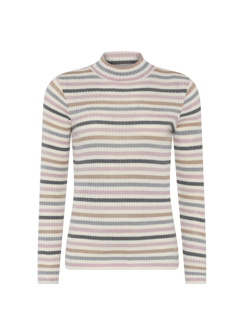 3664 Striped ribknit pullover