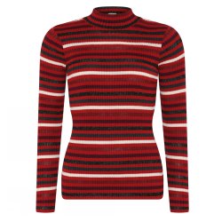 3664 Striped ribknit pullover