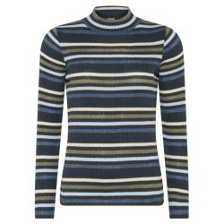 3664 Striped ribknit pullover