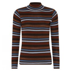 3664 Striped ribknit pullover