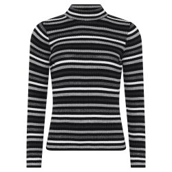 3664 Striped ribknit pullover
