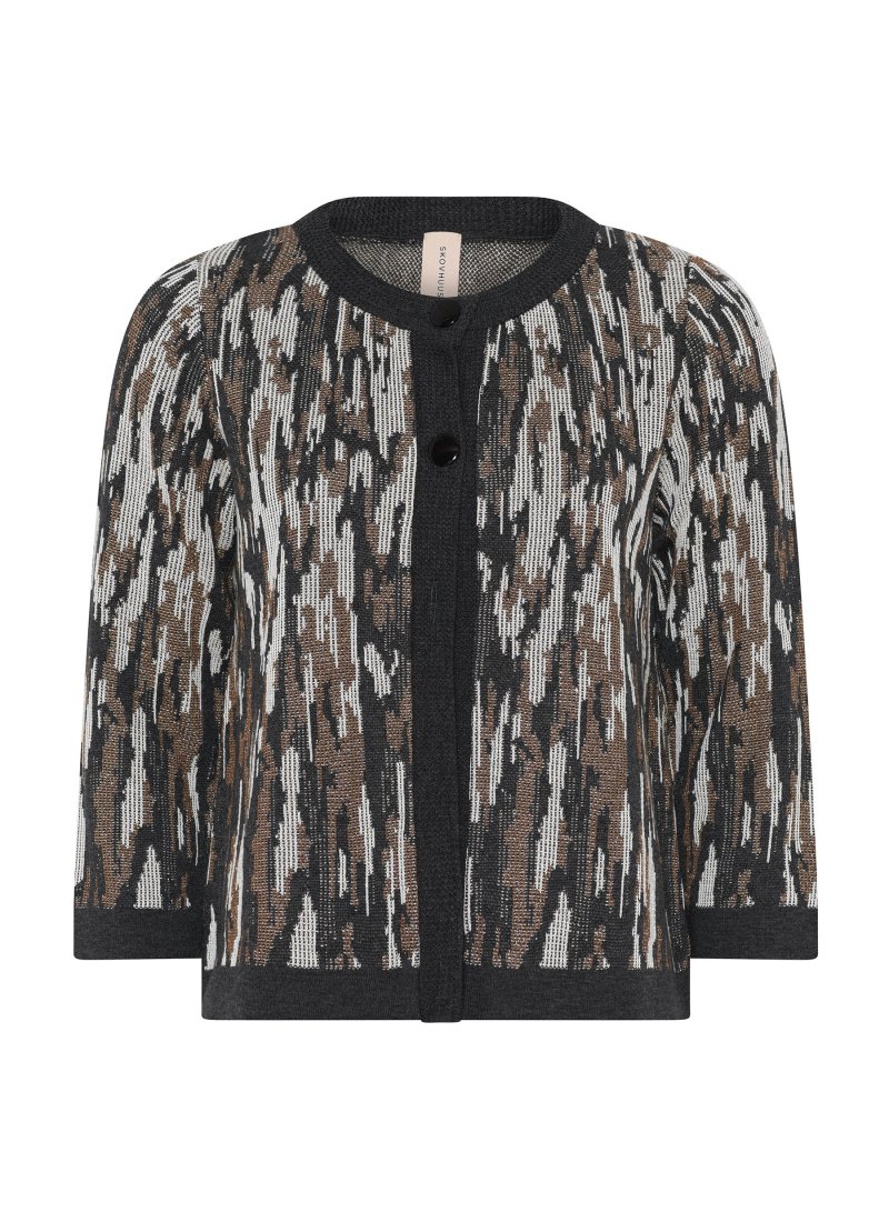 3671 Jaquard patterned cardiga