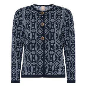 3677 Jaquard buttoned cardigan