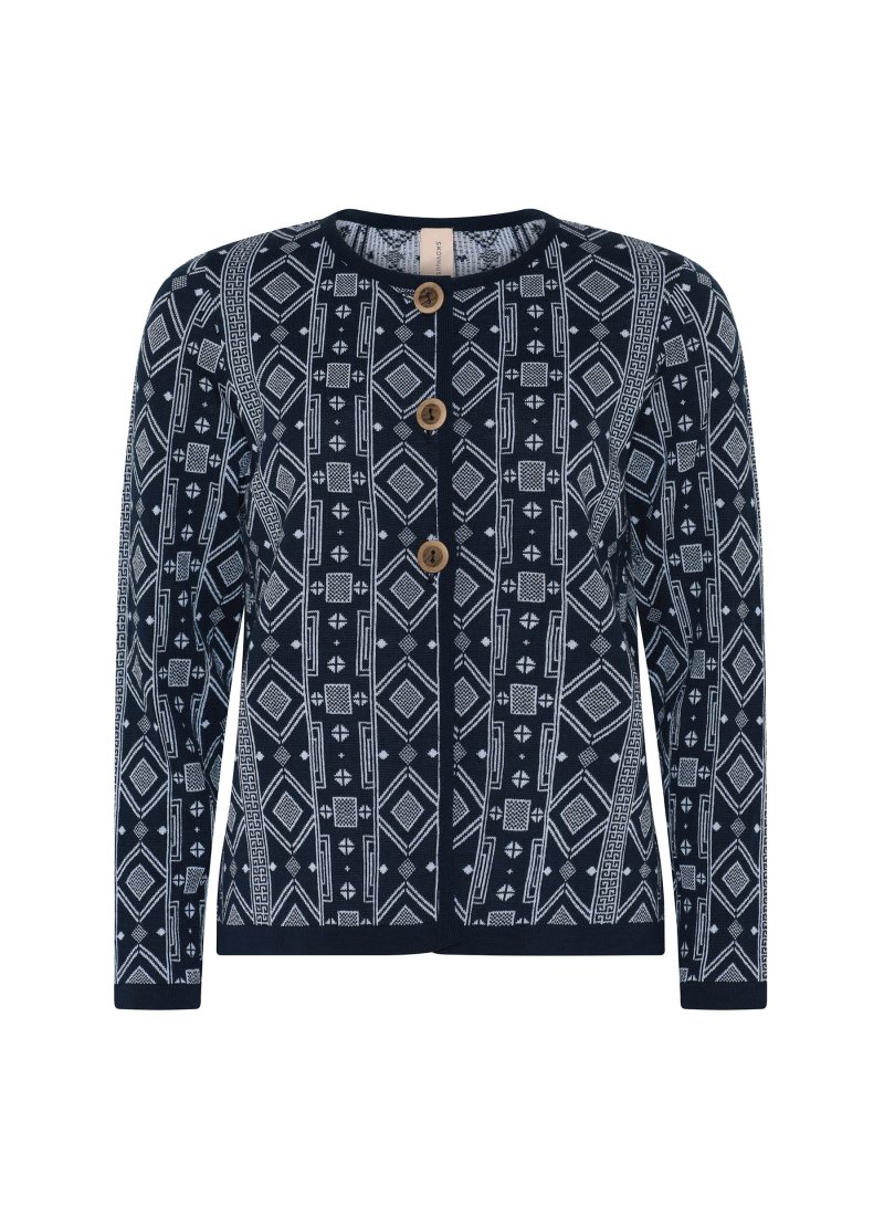 3677 Jaquard buttoned cardigan